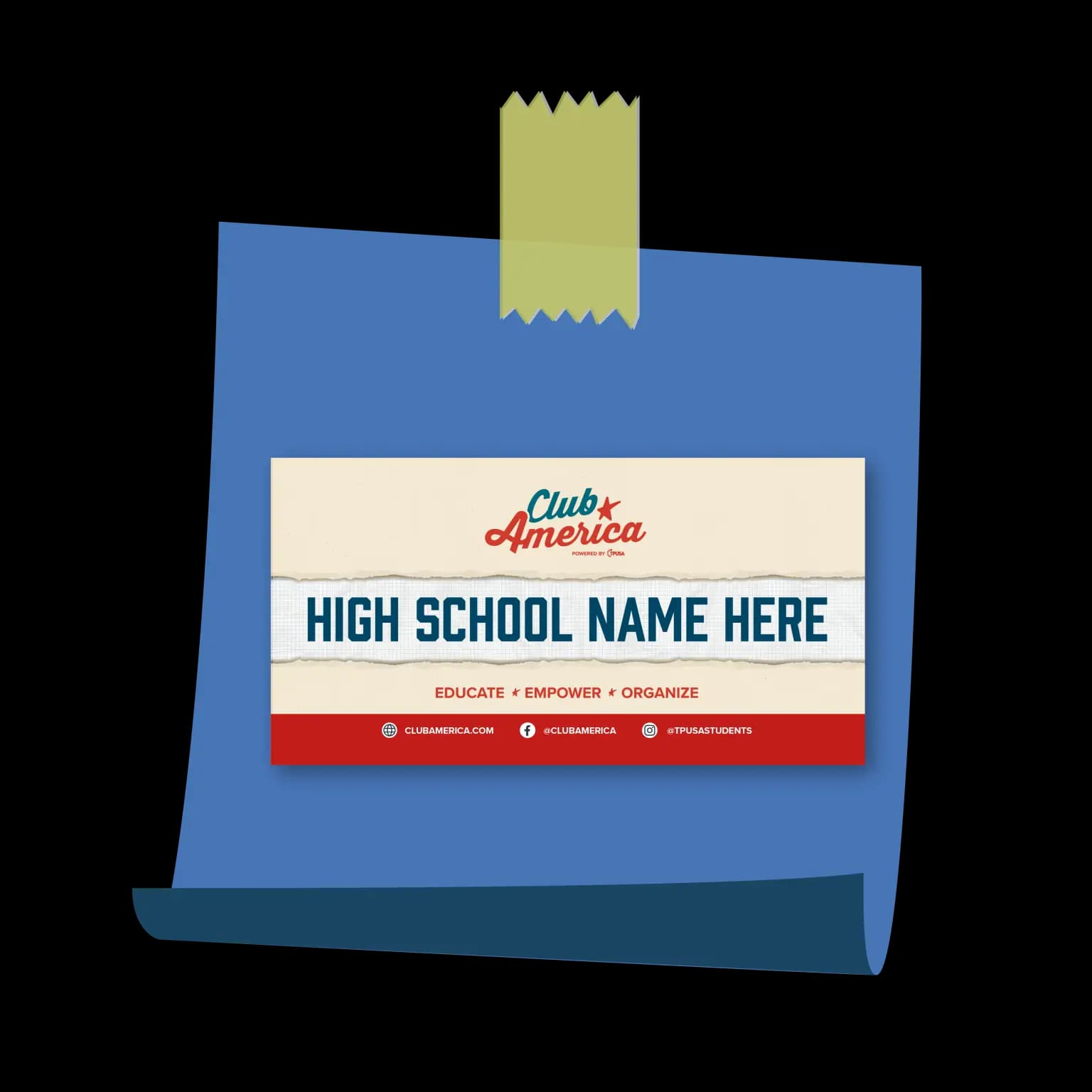 Post it with a banner example